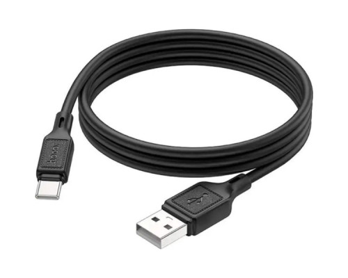 Дата кабель USB 2.0 AM to USB-C 1.0m Cool silicone X90 black HOCO (6931474788443)