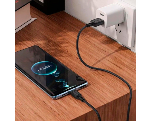 Дата кабель USB 2.0 AM to USB-C 1.0m Cool silicone X90 black HOCO (6931474788443)