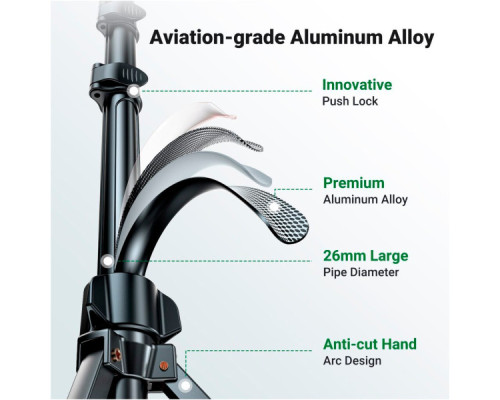 Штатив Ugreen LP680 Selfie Stick Tripod with Bluetooth Remote Black (15609)