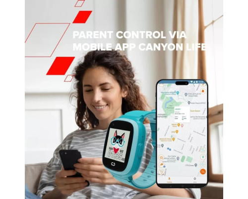 Смарт-годинник Canyon Sunny KW-48 Video 4G GPS Games Music Yellow/Green (CNE-KW48YG)