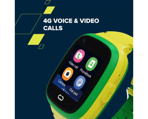 Смарт-годинник Canyon Sunny KW-48 Video 4G GPS Games Music Yellow/Green (CNE-KW48YG)