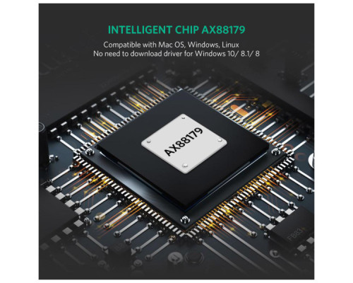 Перехідник USB-C 3.1 to RJ45 1000Mbps black UGREEN (50307)