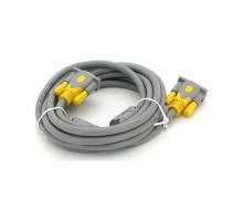 Кабель мультимедійний VGA M to VGA M 3.0m 1080P grey-yellow Merlion (YT-VGA(M)/(M)3+6GR-3m)