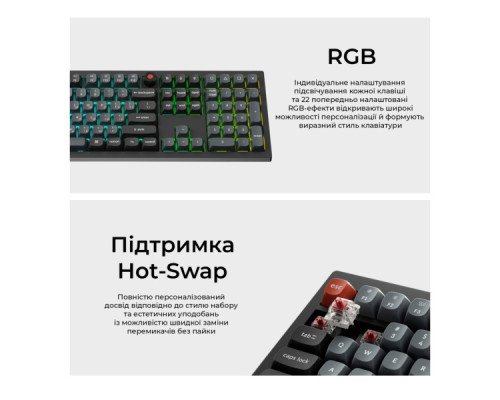 Клавіатура Keychron V6 8K Keychron Super Red Switch RGB USB UA Black (V6W-D1-UA)