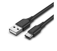 Дата кабель USB 2.0 AM to USB-C 2.0m 3A black Vention (CTHBH)
