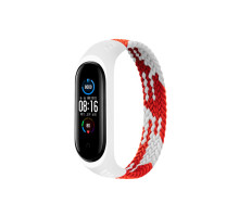 Ремінець до фітнес браслета BeCover Elastic Nylon Style для Xiaomi Mi Smart Band 5/6 (Size L) Red-White (706159)