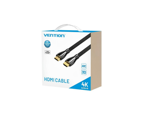 Кабель мультимедійний HDMI M to HDMI M 8.0m V2.0 4K60Hz braided zinc alloy black Vention (ALMBK)