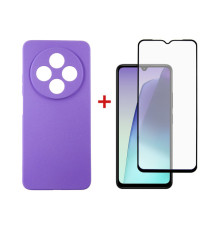 Чохол до мобільного телефона Dengos Xiaomi Redmi 14C Carbon + glass (Purple) (DG-KM-121)
