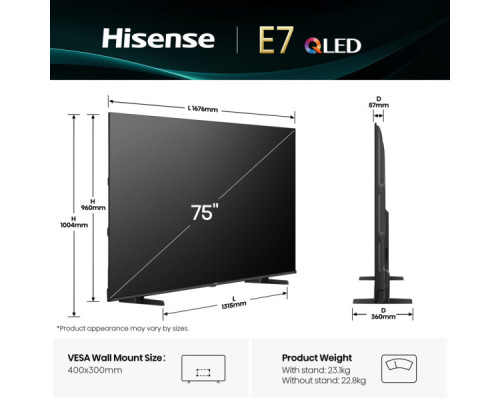 Телевізор Hisense 75E7Q
