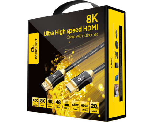 Кабель мультимедійний HDMI to HDMI 20.0m V.2.1, 8K 60Hz/4K 144Hz Optical Cablexpert (CCBP-HDMI8K-AOC-20M-EU)