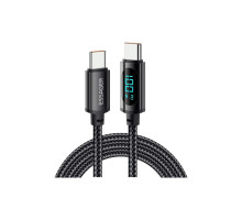 Дата кабель USB-C to USB-C 2.0m 100W LED black Essager (EXCTT1-XYA01-P)