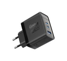 Зарядний пристрій Promate powerport-45 2xUSB-C PD + USB-A QC 45W Black (powerport-45.black)