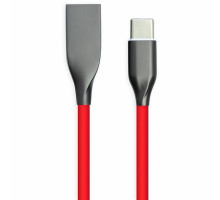 Дата кабель USB 2.0 AM to USB-C 1.0m red PowerPlant (CA911387)