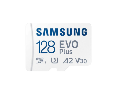 Карта пам'яті Samsung 128 GB microSDXC Class 10 UHS-I U3 V30 A2 EVO Plus+SD Adapte (MC128SA/EU)