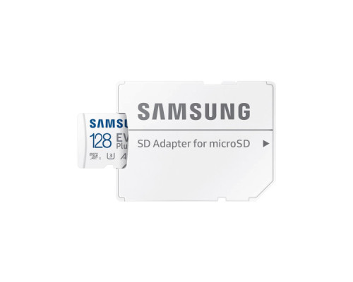 Карта пам'яті Samsung 128 GB microSDXC Class 10 UHS-I U3 V30 A2 EVO Plus+SD Adapte (MC128SA/EU)