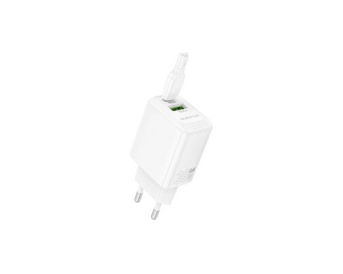 Зарядний пристрій BOROFONE BN29 Fuente 1xUSB-C PD30W + 1xUSB QC3.0 White (6941991120329)