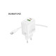 Зарядний пристрій BOROFONE BN29 Fuente 1xUSB-C PD30W + 1xUSB QC3.0 White (6941991120329)