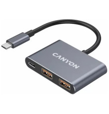 Концентратор Canyon hub DS-3 3in1 USB-C Dark Grey (CNS-TDS3)