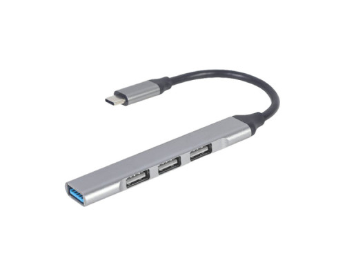 Концентратор Gembird USB-C to 1xUSB 3.1 + 3xUSB 2.0 silver (UHB-CM-U3P1U2P3-03)