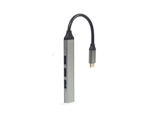 Концентратор Gembird USB-C to 1xUSB 3.1 + 3xUSB 2.0 silver (UHB-CM-U3P1U2P3-03)
