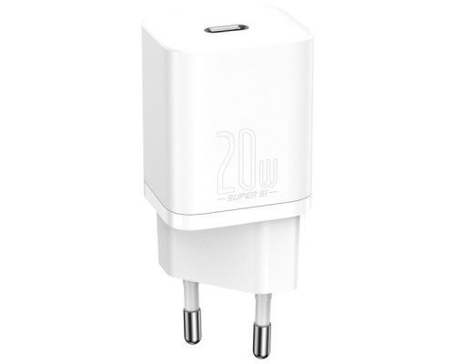 Зарядний пристрій Baseus Super Si 1C 20W With Simple Wisdom Data Cable Type-C/iP White (TZCCSUP-B02)