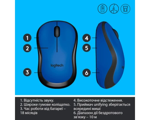 Мишка Logitech M220 Silent Blue (910-004879) Мишка Logitech M220 Silent Blue (910-004879)