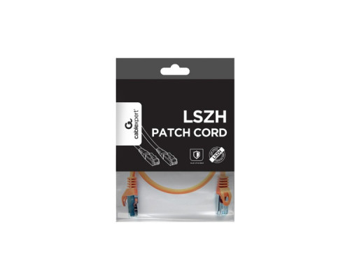 Патч-корд 1м S/FTP Cat 6A CU LSZH orange Cablexpert (PP6A-LSZHCU-O-1M)