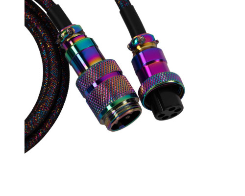 Дата кабель USB-C + USB A to USB-C 1.08m Premium Coiled Aviator black Keychron (CAB7_KEYCHRON)