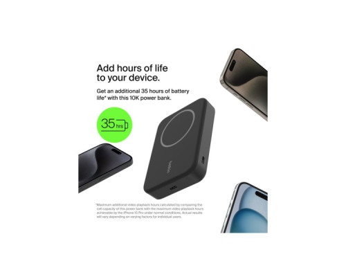 Батарея універсальна Belkin 10000mAh MagSafe Wireless Qi2 Black (BPD008BTBK)