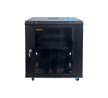 Шафа настінна GEAR 12U 19'' 600x600x600 мм, + полка 19", black (GWMSN-12U-600-600)