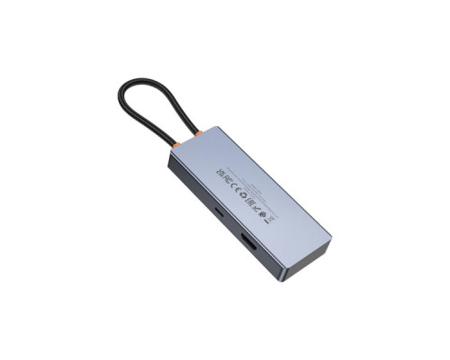 Концентратор HOCO USB-C to HDMI+PD+3xUSB3.0 HB50 Deep Space Gray (6942007647298)