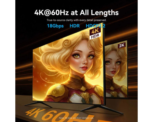 Кабель мультимедійний HDMI M to HDMI M 35.0m 4K fiber optic black Vention (ALSBU)