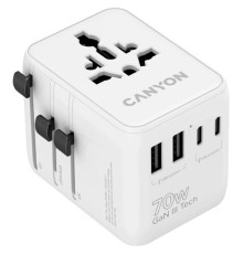 Зарядний пристрій Canyon OnTour 70 3xUSB-C + 2xUSB-A EU/UK/US/AUS 70W White (CNS-TA70W1006W)