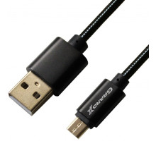 Дата кабель USB 2.0 AM to Micro 5P 1.0m Cu, 2.1A, Black Grand-X (MM-01B)