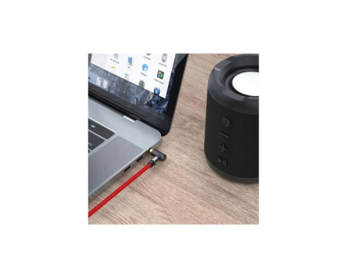 Кабель мультимедійний 3.5mm M to 3.5mm M 1.5m 90° corner red Essager (EYP35-WTA09)