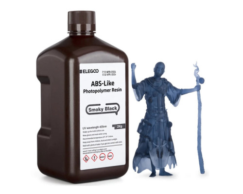 Фотополімерна смола ELEGOO Resin, ABS-like 2кг, black smoky (50.103.0177)