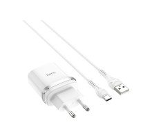 Зарядний пристрій HOCO C12Q Smart USB QC3.0 + cable USB to USB-C 18W White (6931474716309)