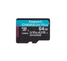 Карта пам'яті Kingston 64GB microSD class 10 UHS-I U3 A2 Canvas Go Plus (SDCG3/64GBSP)