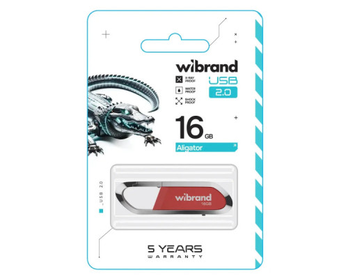 USB флеш накопичувач Wibrand 16GB Aligator Red USB 2.0 (WI2.0/AL16U7DR)