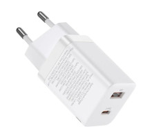 Зарядний пристрій Baseus 1xUSB-C 30W + 1xUSB white (CCSUPP-E02)