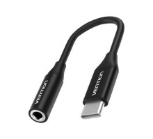 Перехідник USB-C M to 3.5mm F 0.1m DAC black Vention (BIHBA)