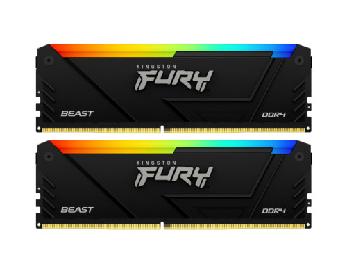 Модуль пам'яті для комп'ютера DDR4 32GB (2x16GB) 3733 MHz Beast Black RGB Kingston Fury (ex.HyperX) (KF437C19BB12AK2/32)