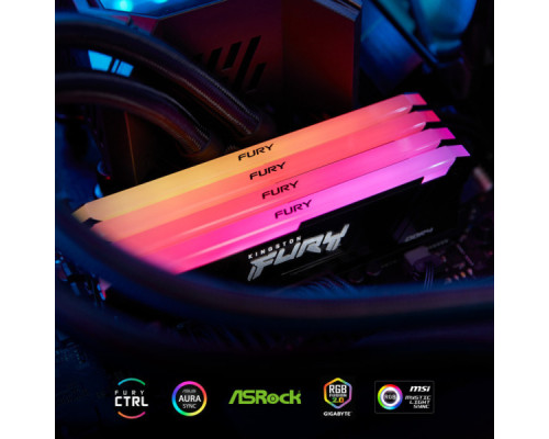 Модуль пам'яті для комп'ютера DDR4 32GB (2x16GB) 3733 MHz Beast Black RGB Kingston Fury (ex.HyperX) (KF437C19BB12AK2/32)