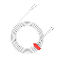 Дата кабель USB-C to USB-C 1.2m CC60AB 60W Braided White Canyon (CND-CC60AB12W)