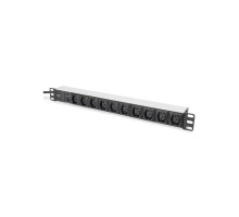 Силовий блок 19" 1U w/PDU 10xC13, 10A, 250V, вилка C14 Digitus (DN-95404)