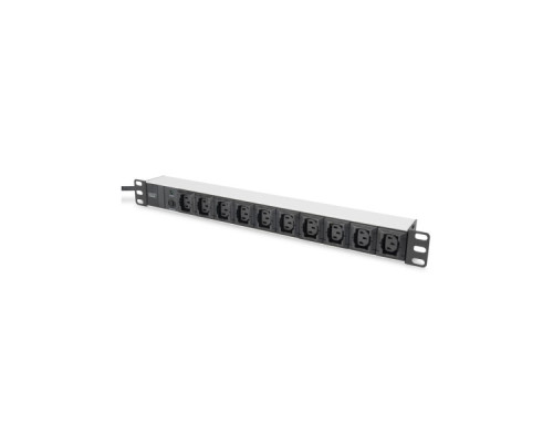 Силовий блок 19" 1U w/PDU 10xC13, 10A, 250V, вилка C14 Digitus (DN-95404)