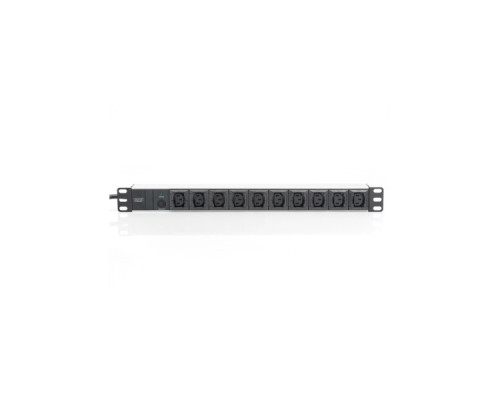 Силовий блок 19" 1U w/PDU 10xC13, 10A, 250V, вилка C14 Digitus (DN-95404)