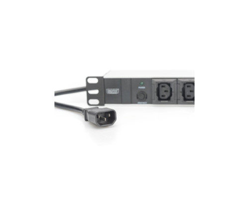 Силовий блок 19" 1U w/PDU 10xC13, 10A, 250V, вилка C14 Digitus (DN-95404)
