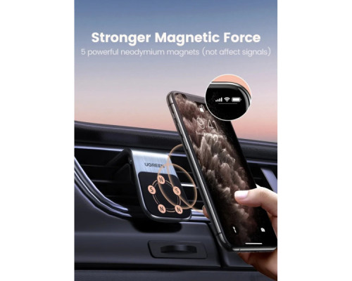 Універсальний автотримач Ugreen LP290 Waterfall-Shaped Magnetic Phone Holder Black (80712B)