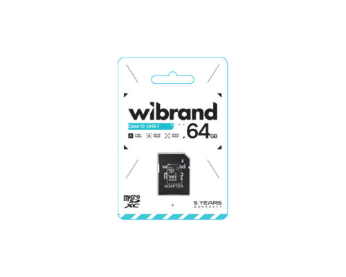 Карта пам'яті Wibrand 64GB mictoSD class 10 UHS-I (WICDXU1/64GB-A)